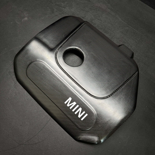 Engine Cover in Carbon Fiber for MINI JCW LCI F54 / F55 / F56 / F57 / F60 / GP3 by RSI c6 with MINI logo