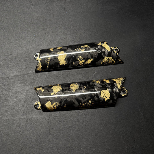 Internal Door Handles in Forged Carbon for MINI R55 / R56 / R57 / R58 / R59 by RSI c6 with gold leaf