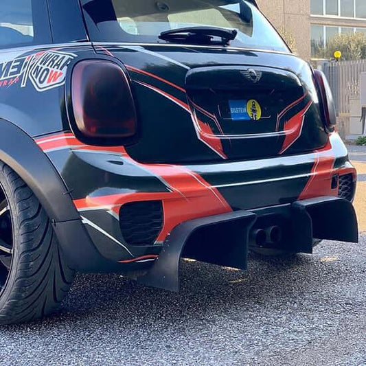 Rear Extractor Diffuser "CHALLENGE" in Carbon Fiber - MINI F55 / F56 / F57 - RSI c6