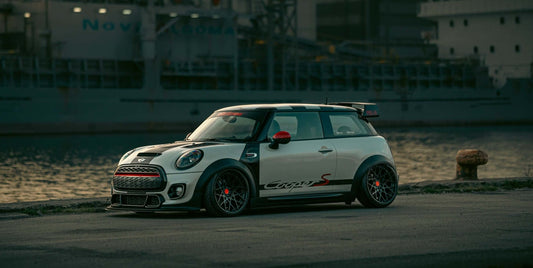 MINI F56 Carbon Fiber Transformation – Unpainted vs Gloss Finish (Before & After) with RSI c6 Body Kits