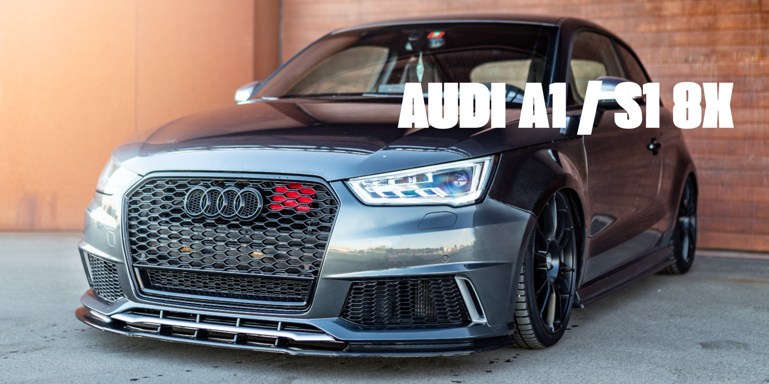 AUDI A1 / S1 8X with carbon body kit: fender, sides skirts, ducktail, spoiler, diffuser, mirror caps