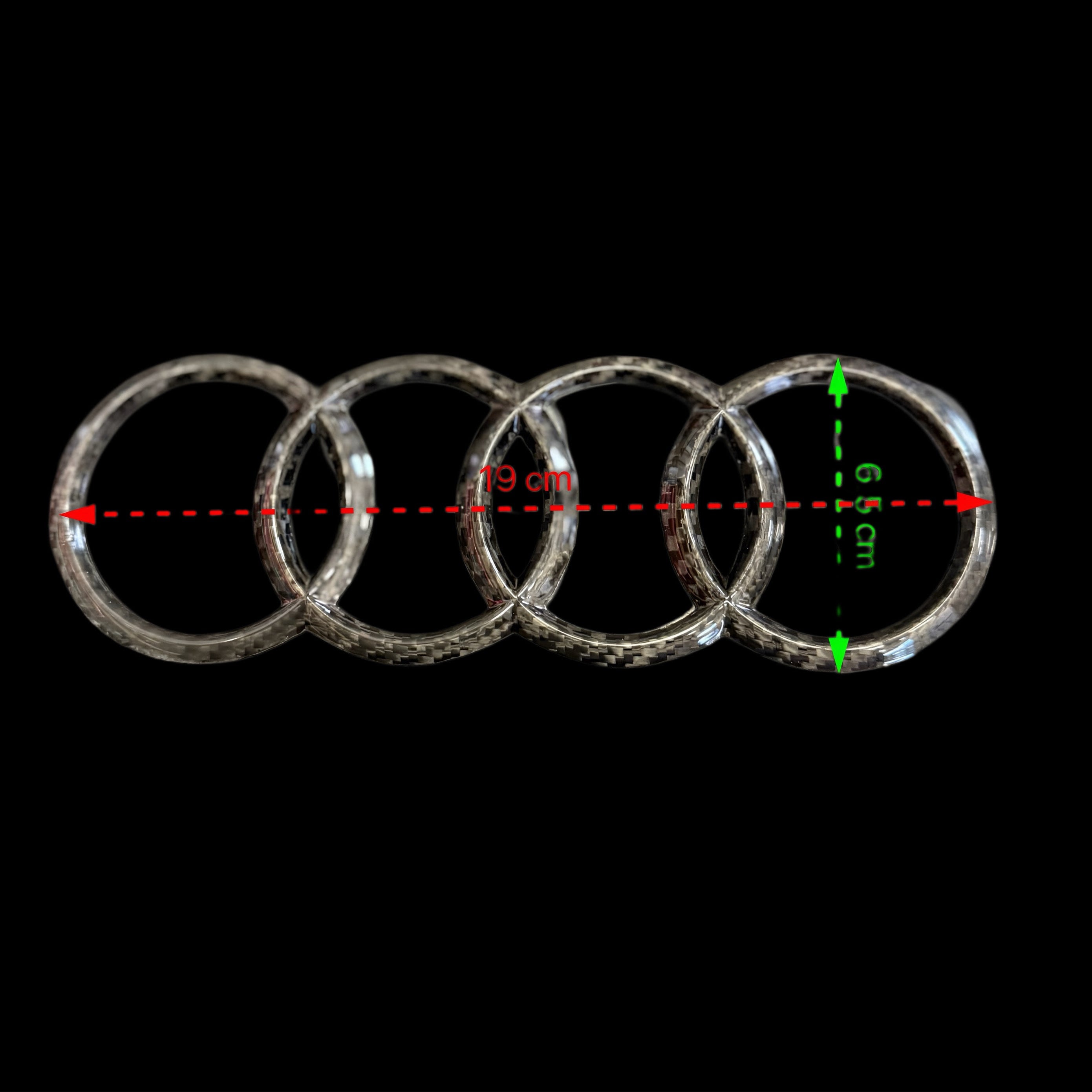 Emblem Logo Badge AUDI in Prepreg Carbon Fiber - AUDI