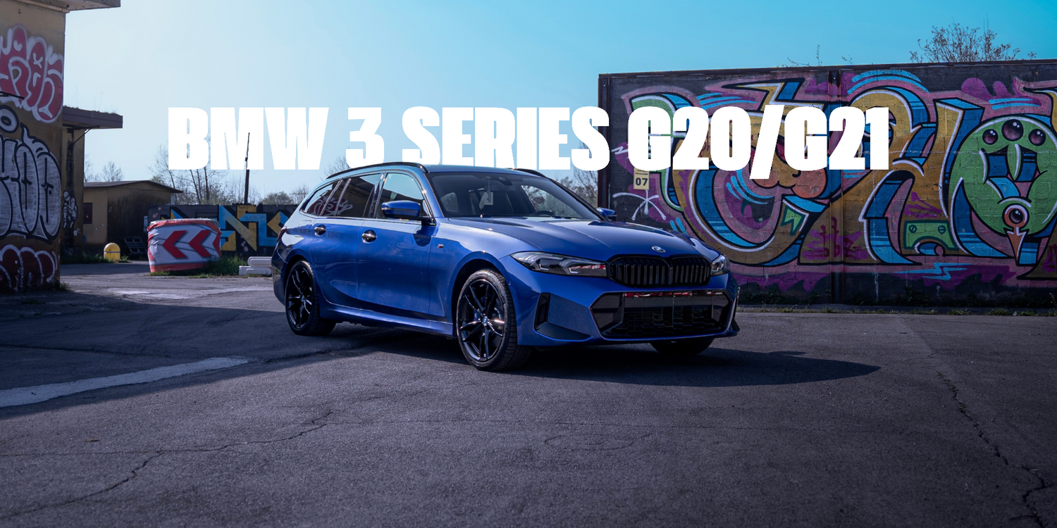 BMW series 3 G20 / G21 with forged carbon body kit: fender, sides skirts, ducktail, spoiler, diffuser, mirror caps