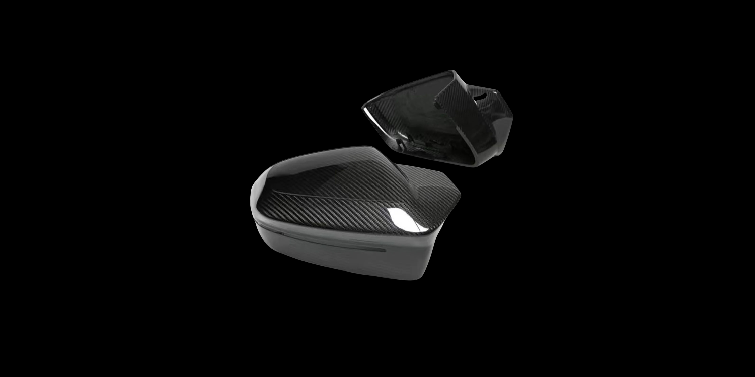 Carbon fiber mirror caps handcrafted in Italy for premium exterior styling
