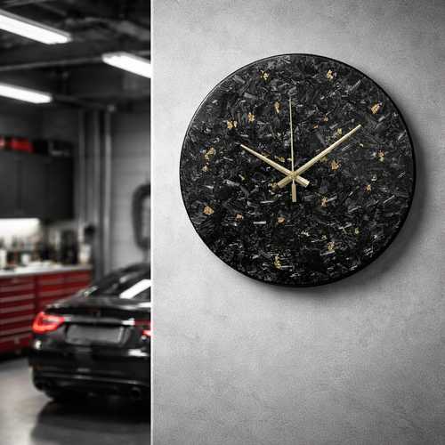 Orologio da parete o da tavolo in fibra di carbonio - Orologio artigianale di alta qualità