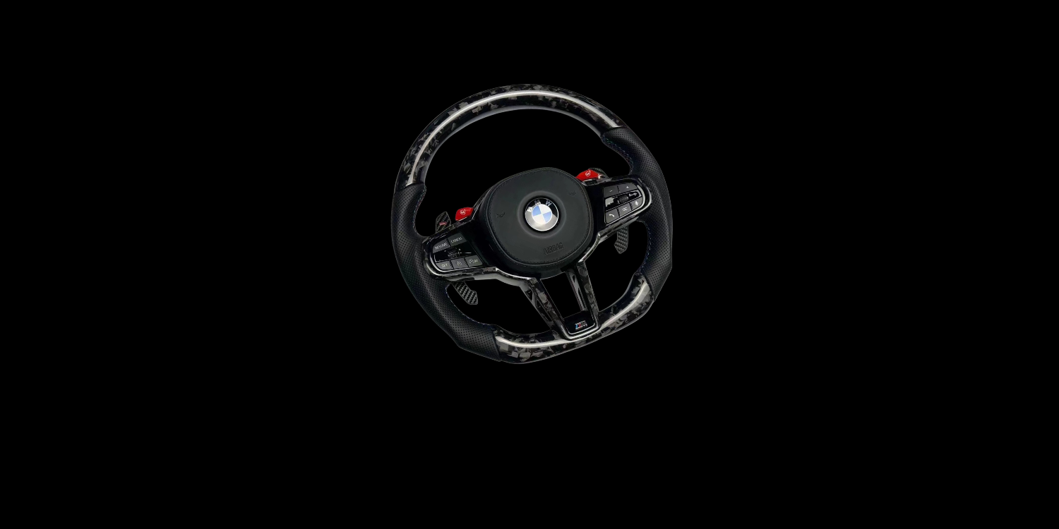 Carbon fiber steering wheel and trims
handcrafted in Italy for
performance driving by RSI c6