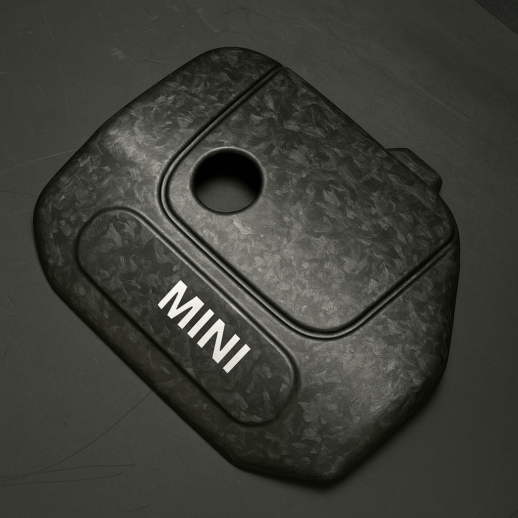 Engine Cover in Forged Carbon for MINI JCW LCI F54 / F55 / F56 / F57 / F60 / GP3 by RSI c6 with MINI logo