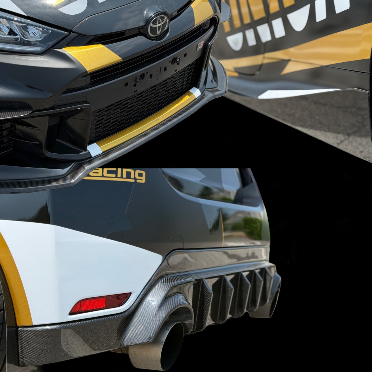 Extractor, Sides skirts and front lip Body Kit in Carbon for Toyota GR Yaris mk2 by RSI c6 with 10% off