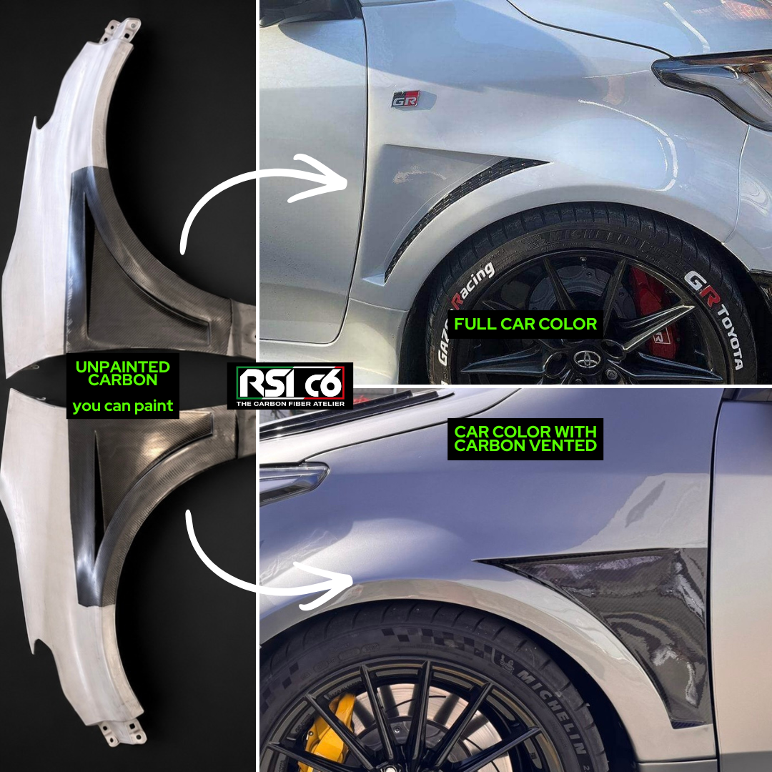 Front Vented Fenders in Gloss Carbon Fiber for Toyota GR Yaris mk1 & mk 2 by RSI c6