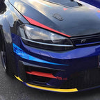 Front Bumper Fins Canards Splitter in Forged Carbon Fiber - VW GOLF 7 R or GTI/GTD - RSI c6