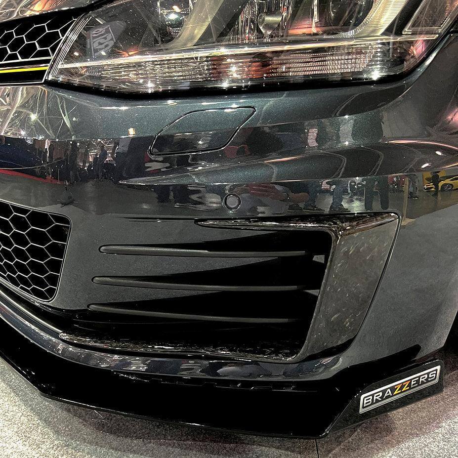 Front Bumper Fins Canards Splitter in Forged Carbon Fiber - VW GOLF 7 R or GTI/GTD - RSI c6