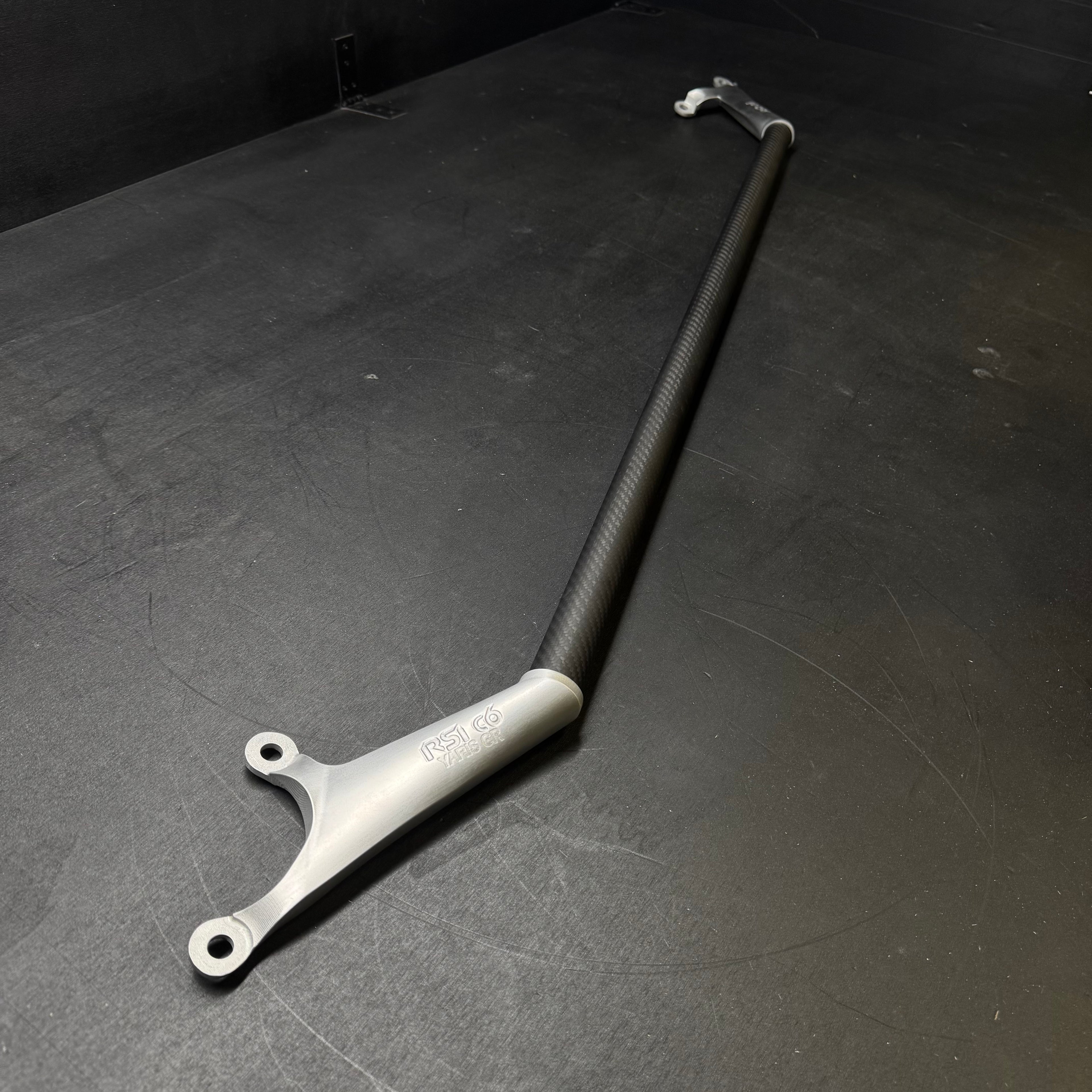 Front Strut Bar in Matt Carbon Fiber and alluminium for Toyota GR Yaris mk2 by RSI c6