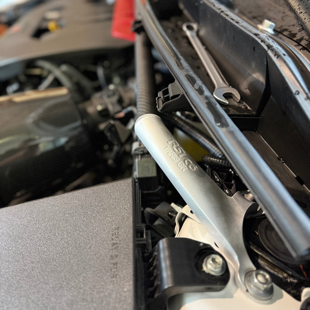 Front Strut Bar in Matt Carbon Fiber and alluminium for Toyota GR Yaris mk2 by RSI c6