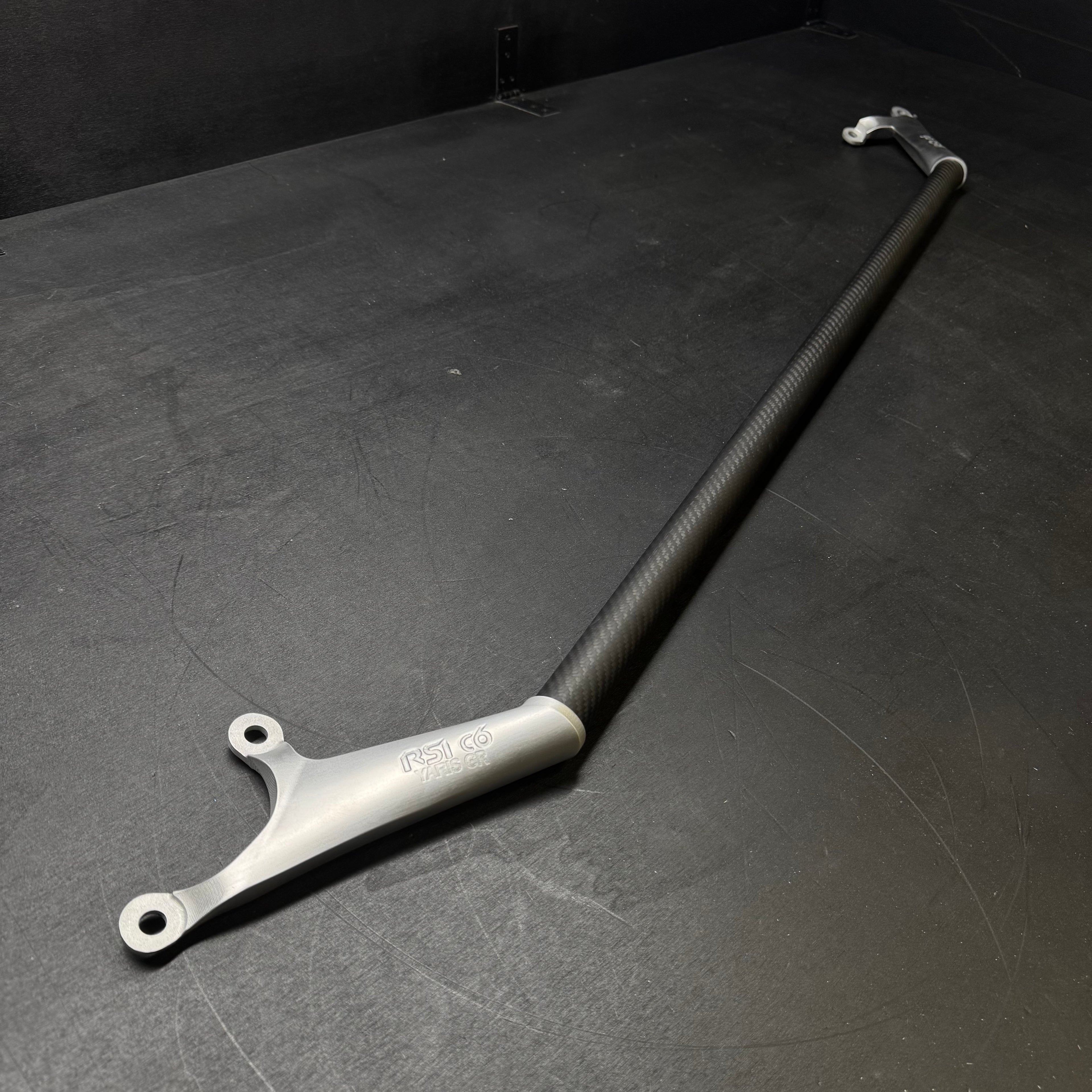 Front Strut Bar in Matt Carbon Fiber and alluminium for Toyota GR Yaris mk2 by RSI c6