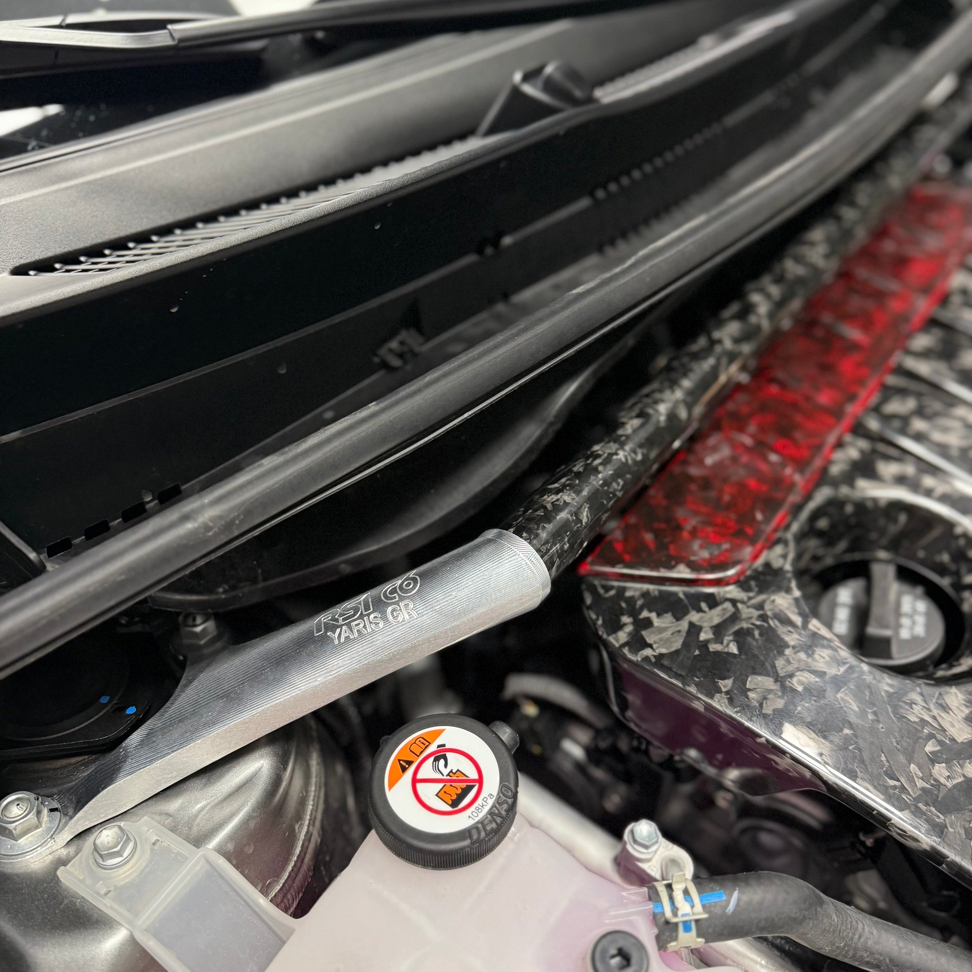 Front Strut Bar in Forged Carbon for Toyota GR Yaris mk2 by RSI c6