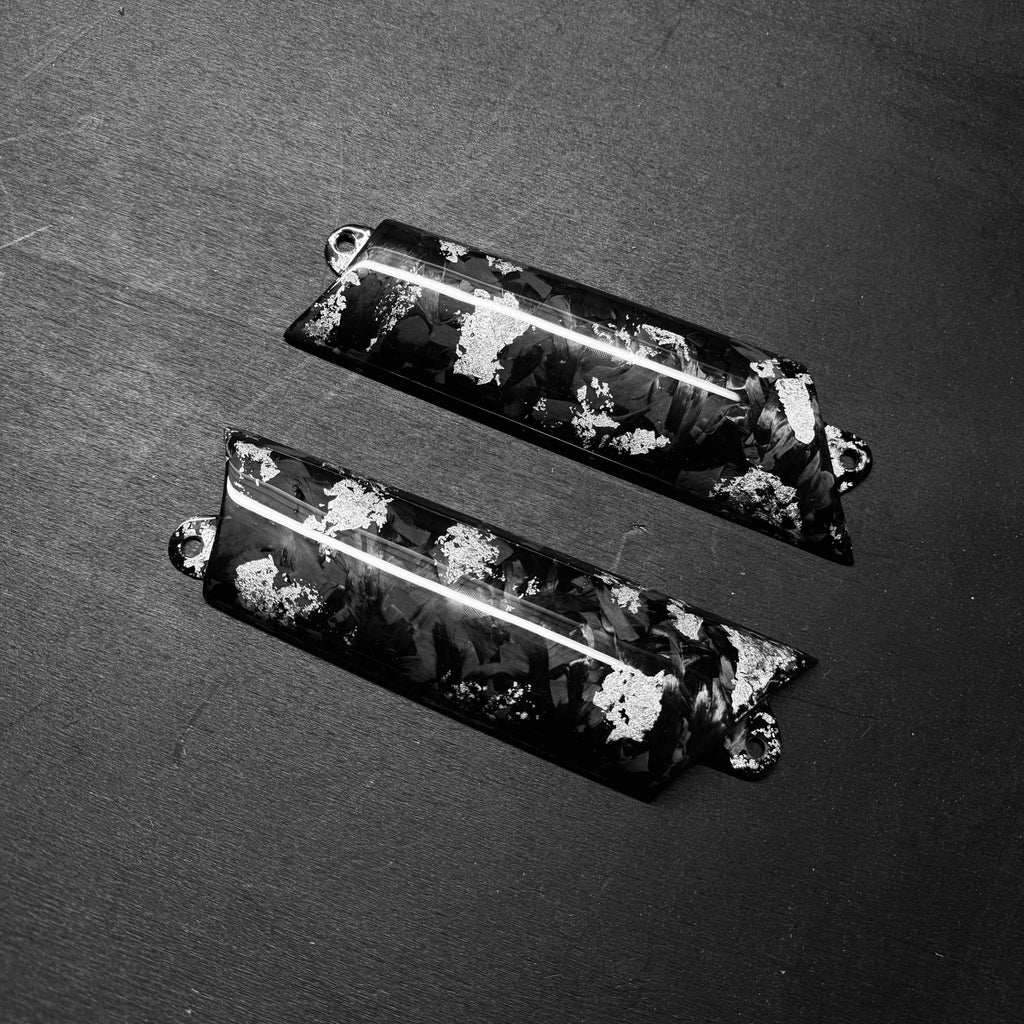 Internal Door Handles in Forged Carbon for MINI R55 / R56 / R57 / R58 / R59 by RSI c6 with silver leaf