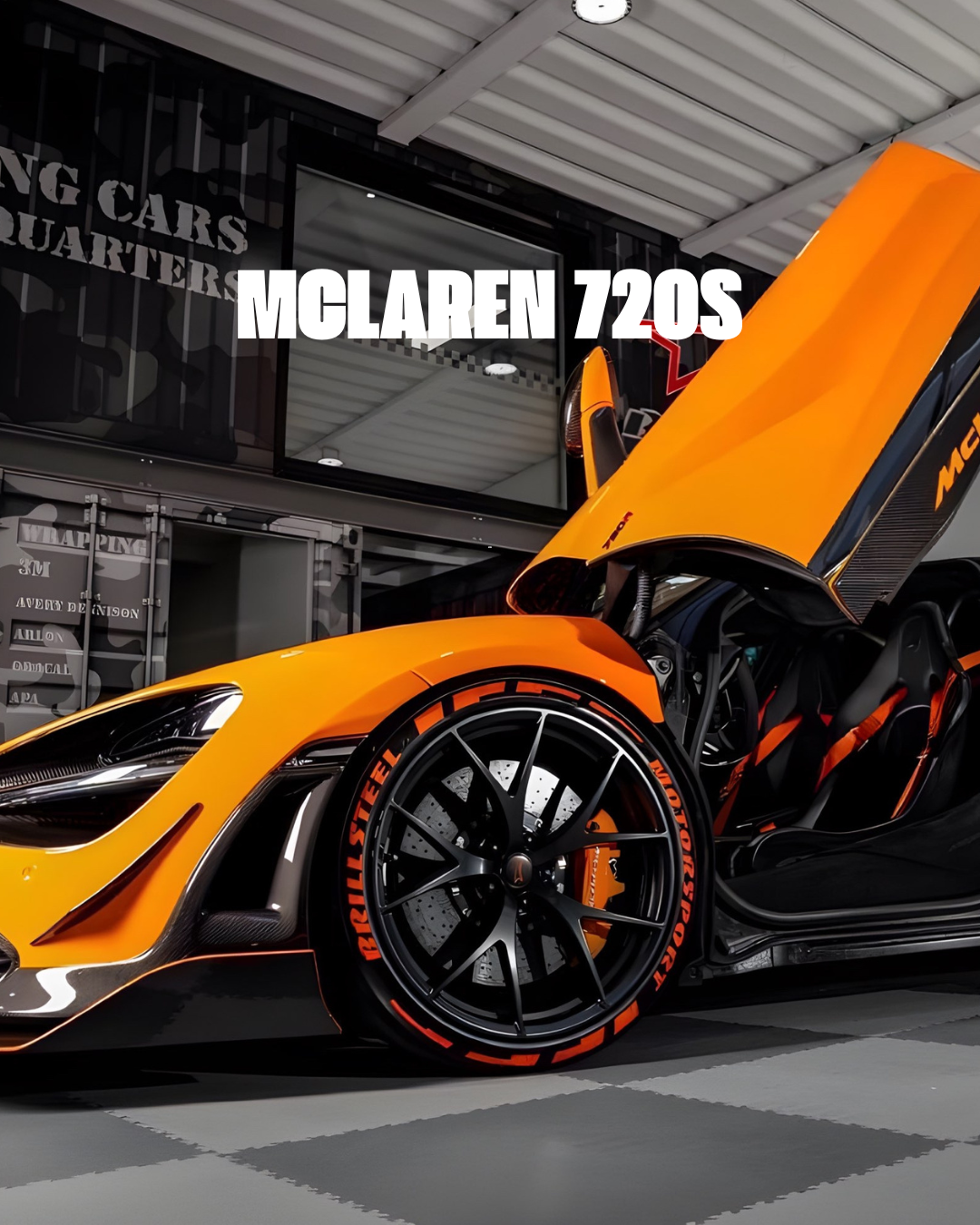 MCLAREN 720S with forged carbon fiber body kit: fender, sides skirts, ducktail, spoiler, diffuser, mirror caps