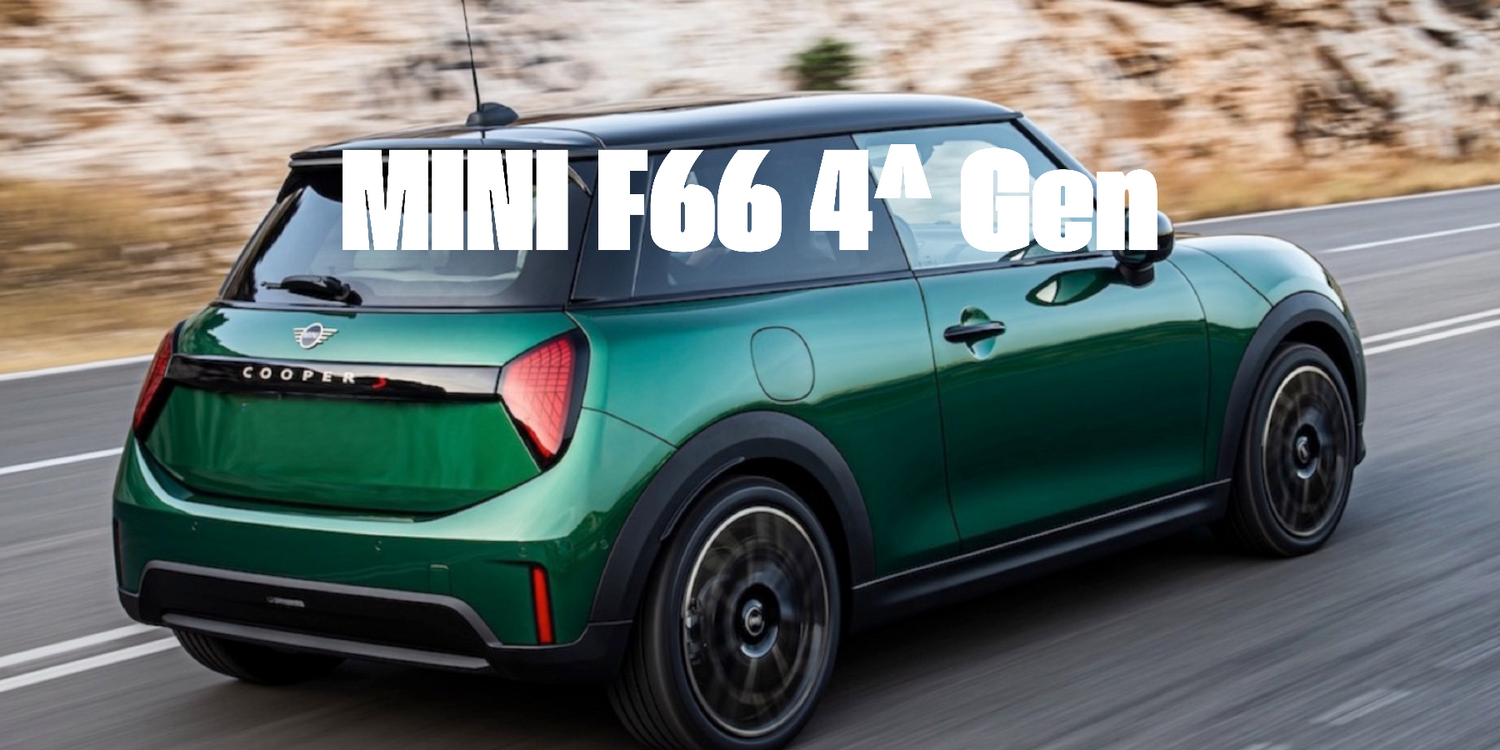 MINI F66 with forged carbon fiber body kit: fender, sides skirts, ducktail, spoiler, diffuser, mirror caps