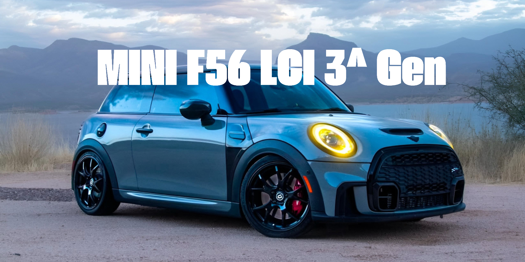 MINI F56 F57 LCI with forged carbon fiber body kit: fender, sides skirts, ducktail, spoiler, diffuser, mirror caps