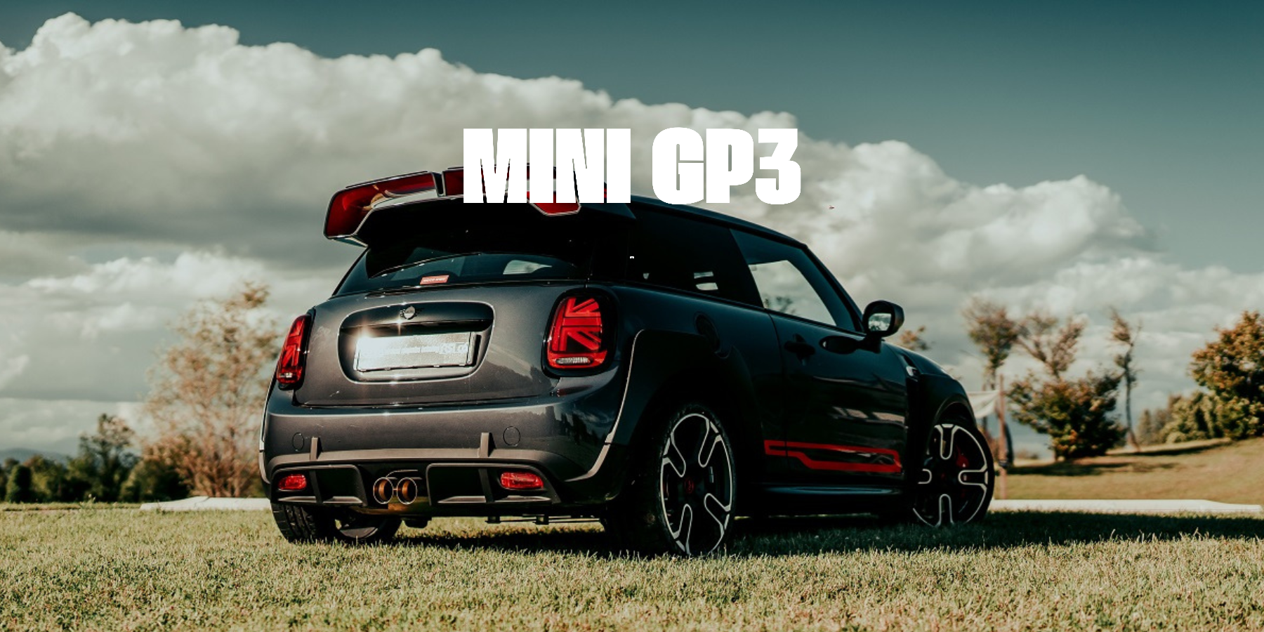 MINI F56 F57 GP3 with forged carbon fiber body kit: fender, sides skirts, ducktail, spoiler, diffuser, mirror caps