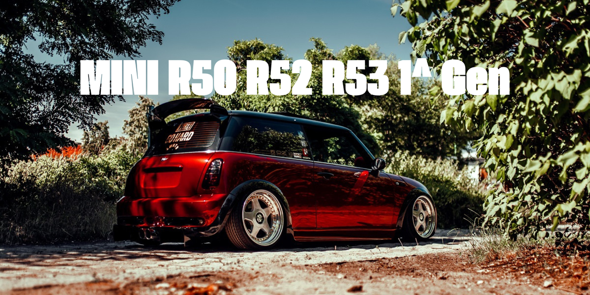 MINI R50 R52 R53 with forged carbon fiber body kit: fender, sides skirts, ducktail, spoiler, diffuser, mirror caps