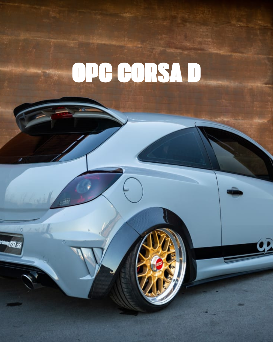 OPEL/VAUXHAL Corsa d OPC with forged carbon fiber body kit: fender, sides skirts, ducktail, spoiler, diffuser, mirror caps