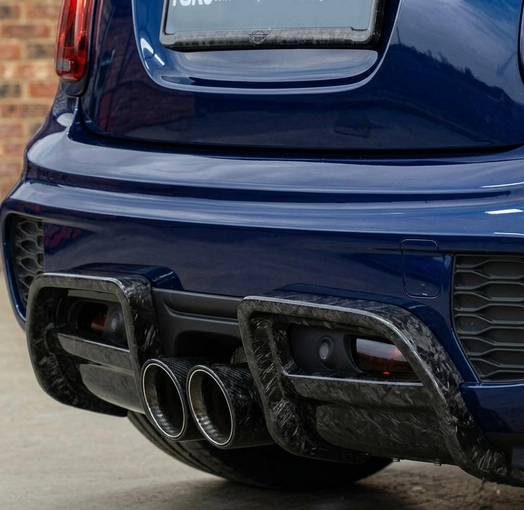 Rear Diffuser Cover in Forged Carbon for MINI F55 / F56 / F57 JCW PRO Bumper by RSI c6