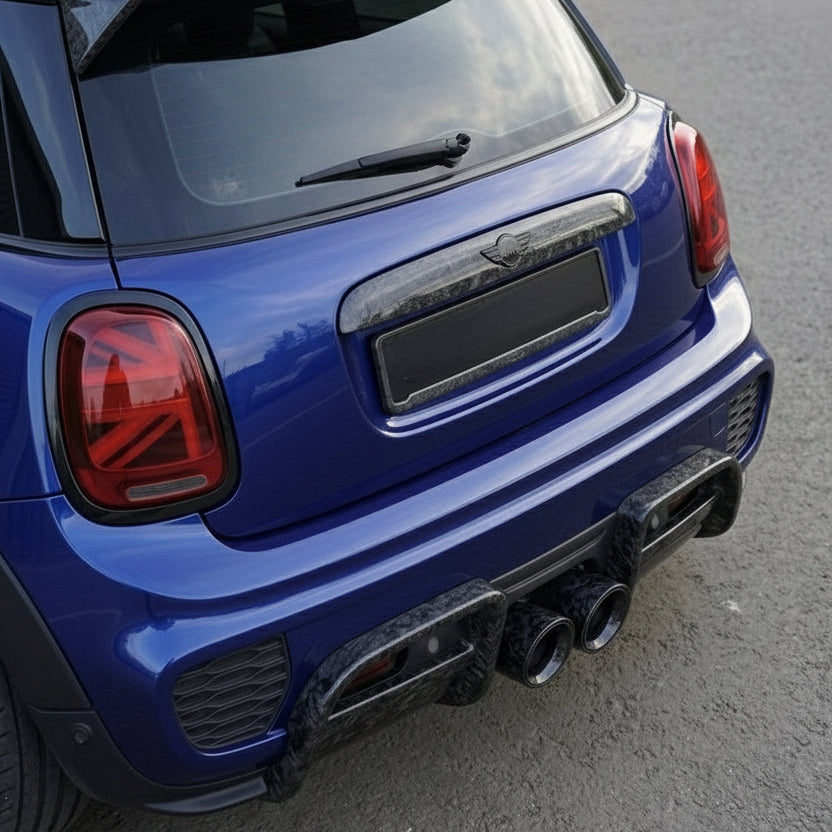 Rear Diffuser Cover in Forged Carbon for MINI F55 / F56 / F57 JCW PRO Bumper by RSI c6
