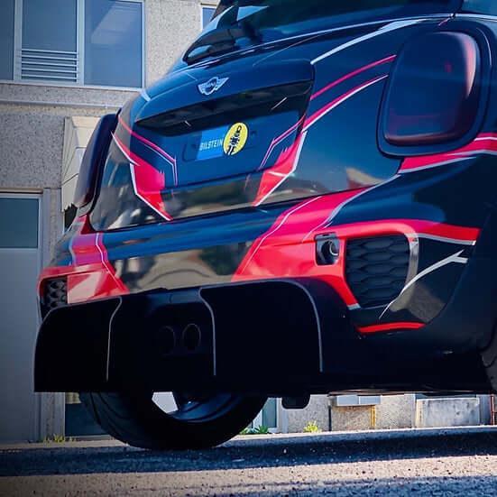 Rear Extractor Diffuser "CHALLENGE" in Forged Carbon - MINI F55 / F56 / F57 - RSI c6