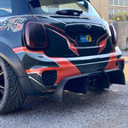 Rear Extractor Diffuser "CHALLENGE" in Carbon Fiber - MINI F55 / F56 / F57 - RSI c6