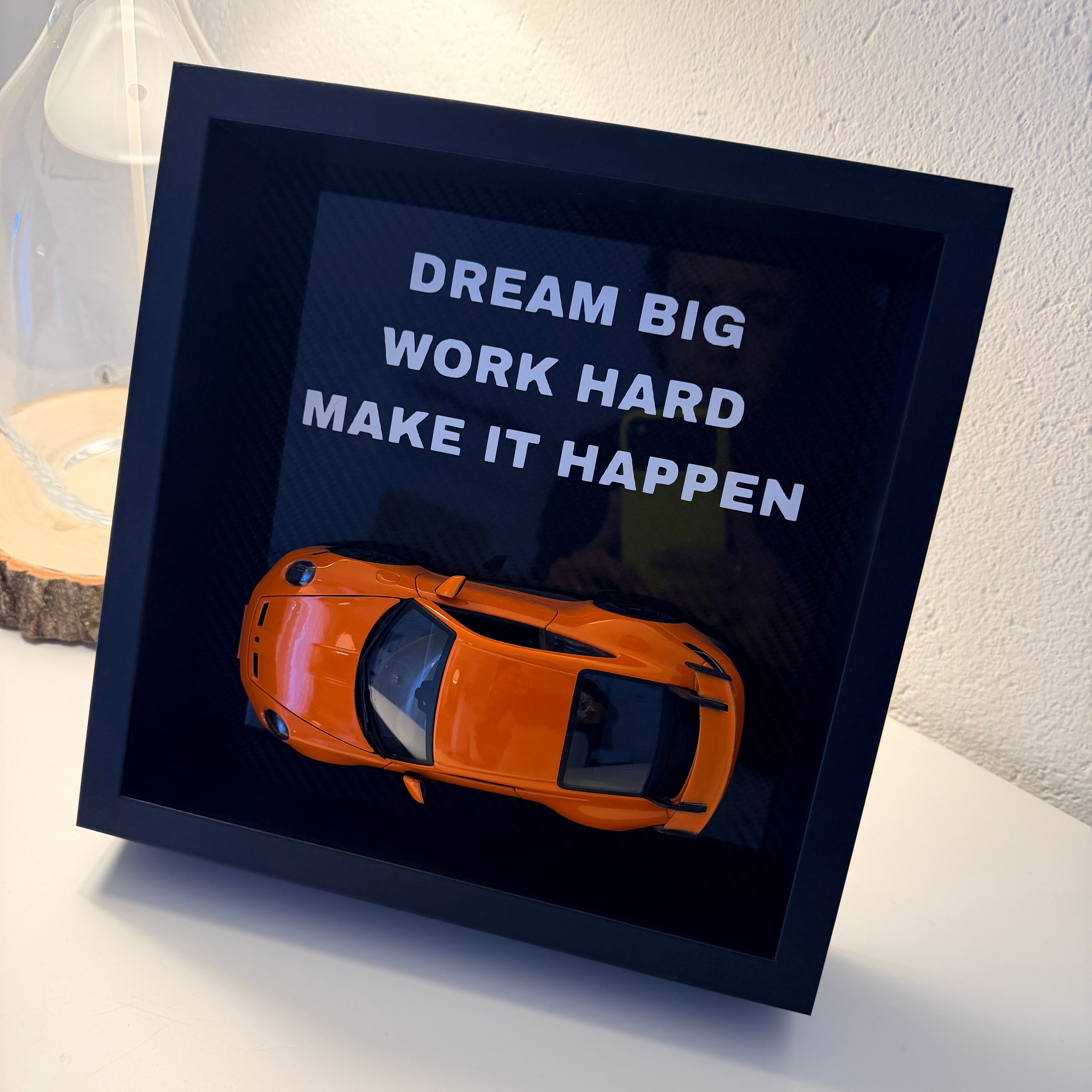 Premium Carbon Fiber Desk Display – “Dream Big Edition”