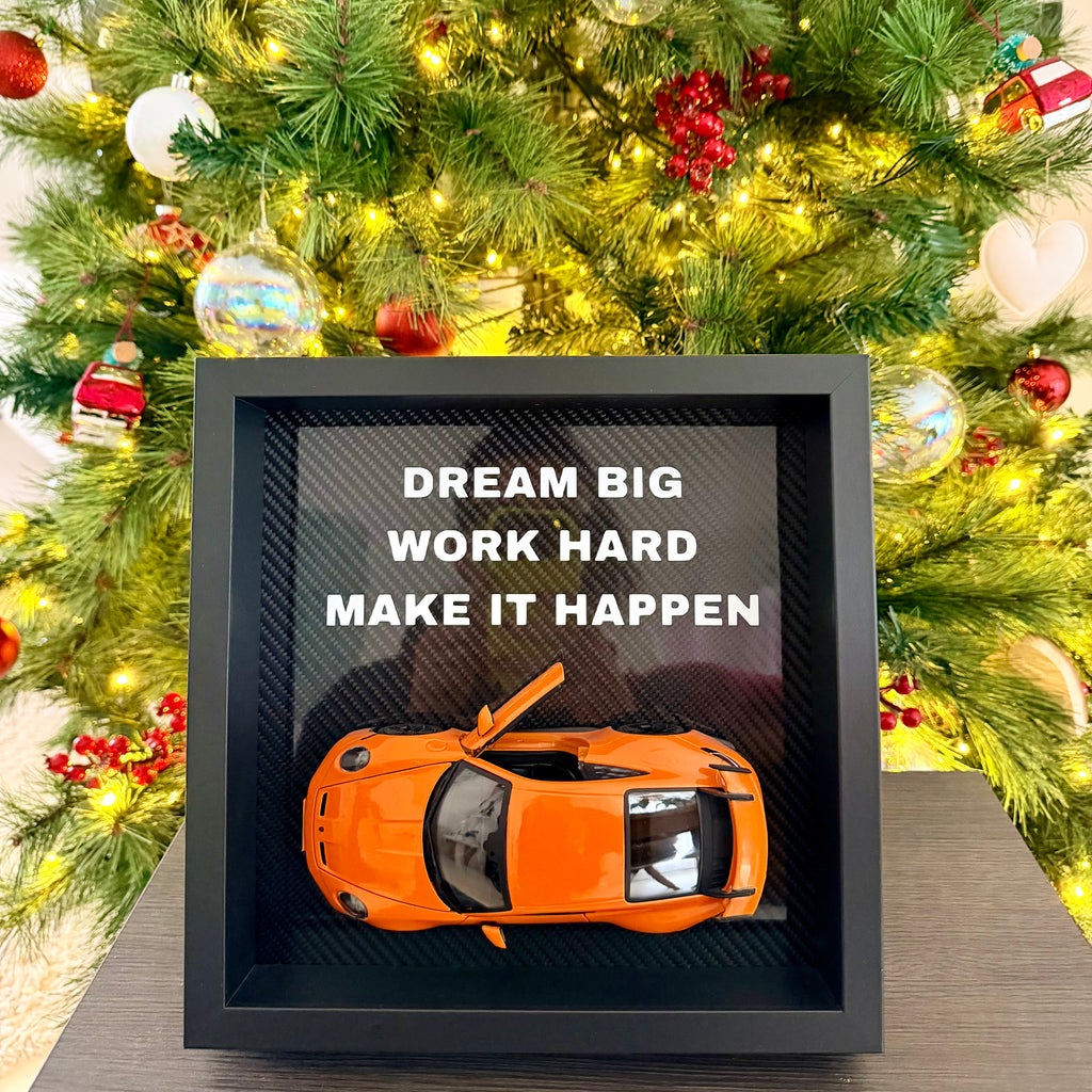 Premium Carbon Fiber Desk Display – “Dream Big Edition”