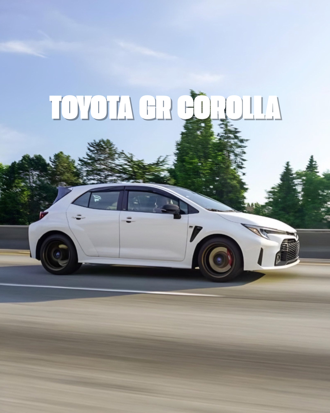 Toyota GR corolla with forged carbon fiber body kit: fender, sides skirts, ducktail, spoiler, diffuser, mirror caps