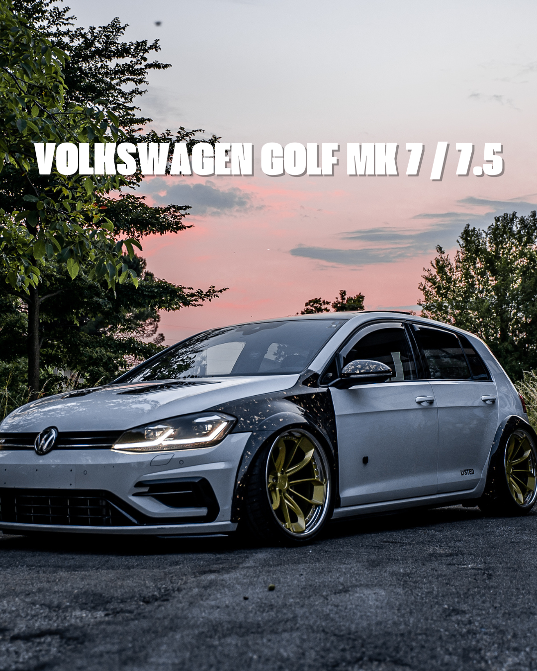 Forged Carbon fiber body kit for VOLKSWAGEN Golf mk 7 mk 7.5 by RSI c6 with wide fender, wide arches, side skirts, mirror caps